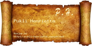 Pukli Henrietta névjegykártya